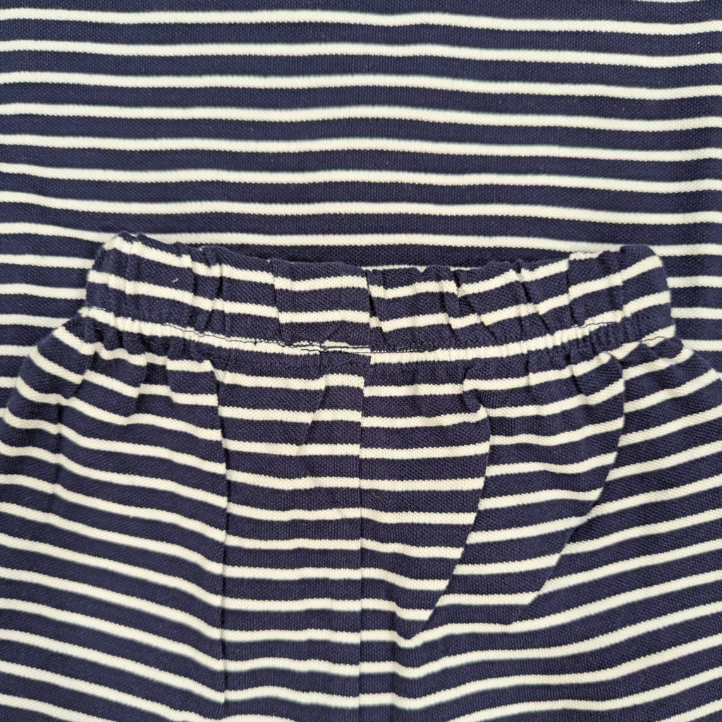 Navy Striped Kids Crew Neck T-Shirt & Shorts Set