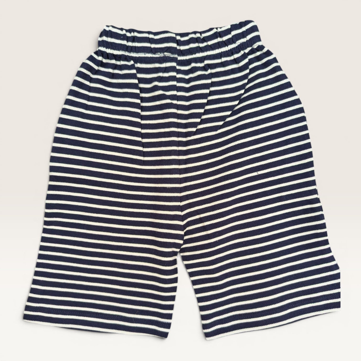 Navy Striped Kids Crew Neck T-Shirt & Shorts Set