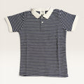 White & Navy Striped Printed Kids T-Shirt & Shorts Set