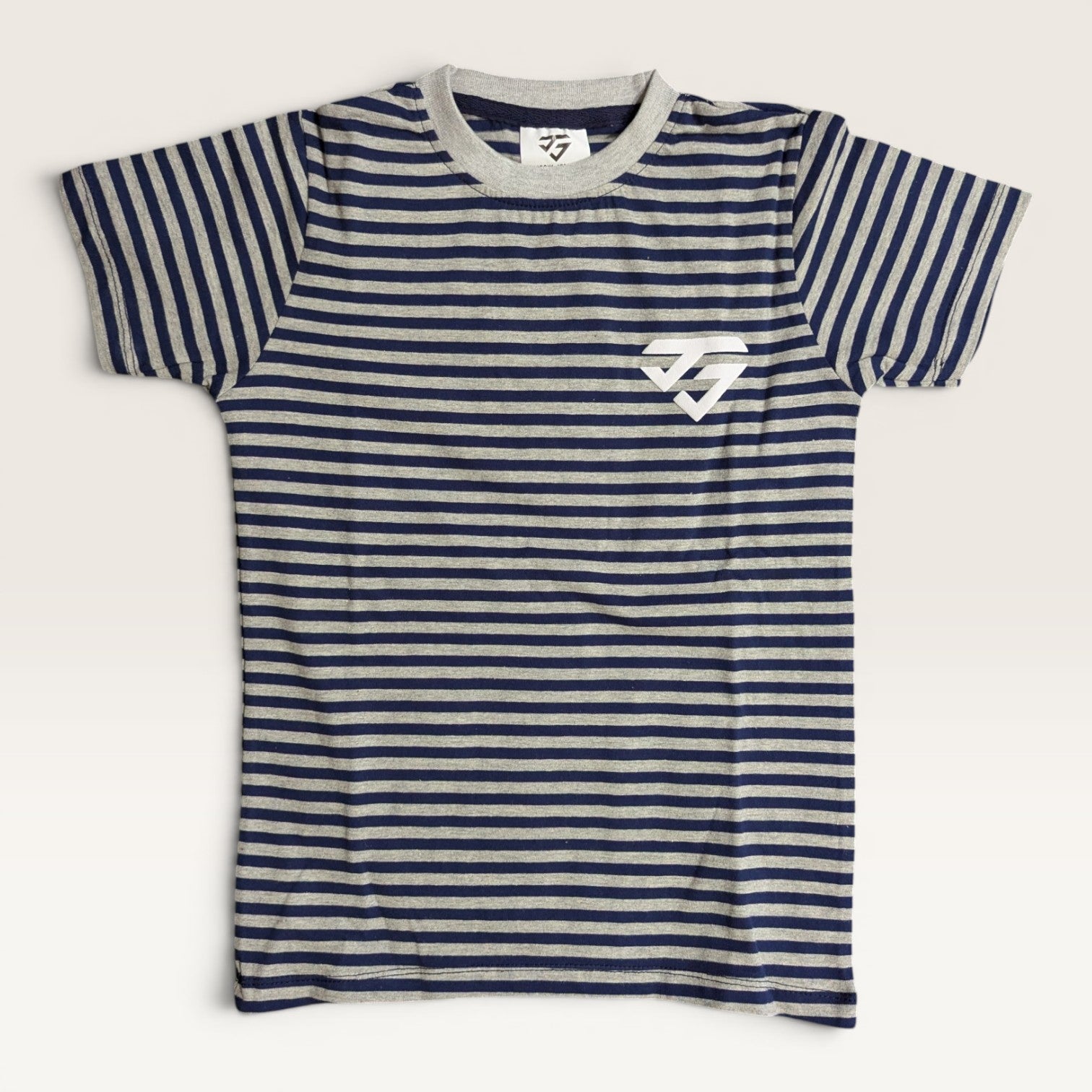 Navy & Grey Striped Jersey Tee-Set