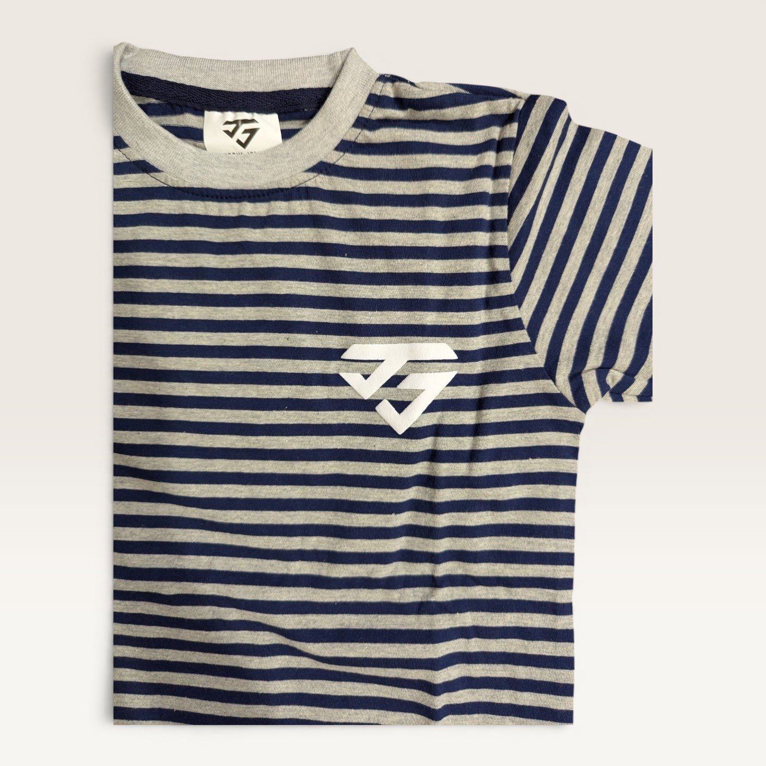 Navy & Grey Striped Jersey Tee-Set