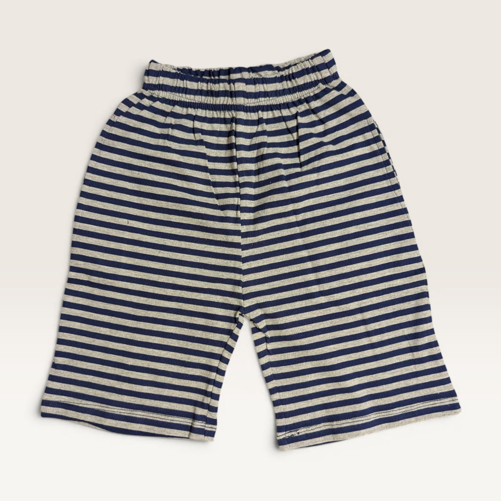 Navy & Grey Striped Jersey Tee-Set